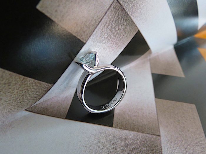 Anillo de Compromiso Aguamarina en Plata - Imagen 3