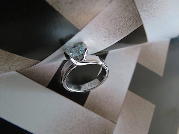 Anillo de Compromiso Aguamarina en Plata - Imagen 4