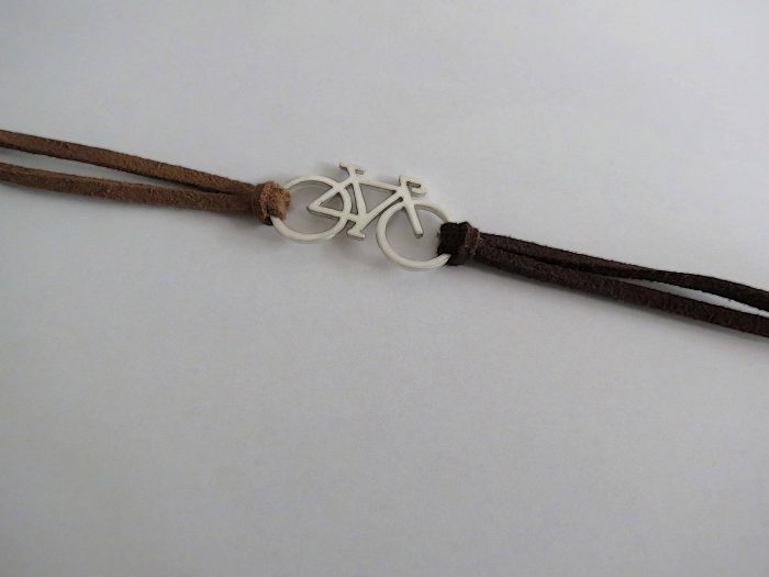 Pulsera Bicicleta Cuero Plano - Imagen 2