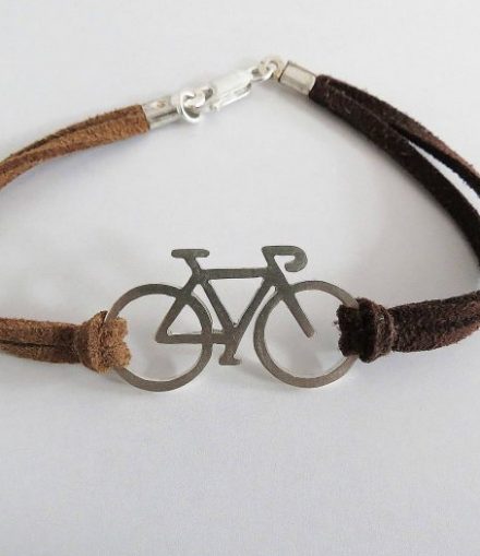 Pulsera Bicicleta Cuero Plano