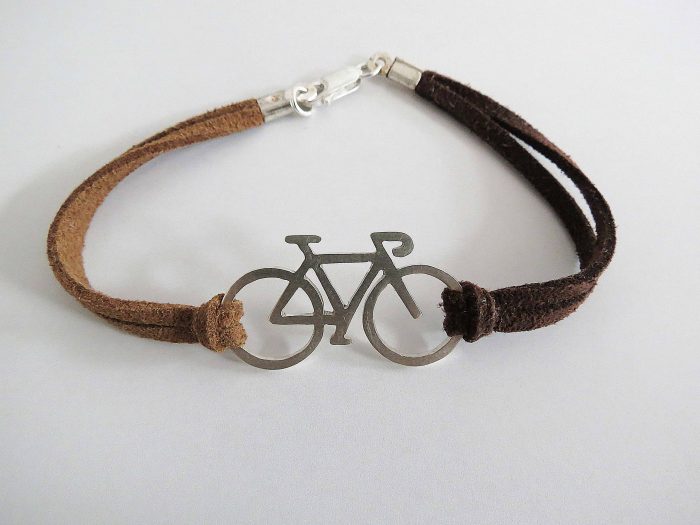 Pulsera Bicicleta Cuero Plano