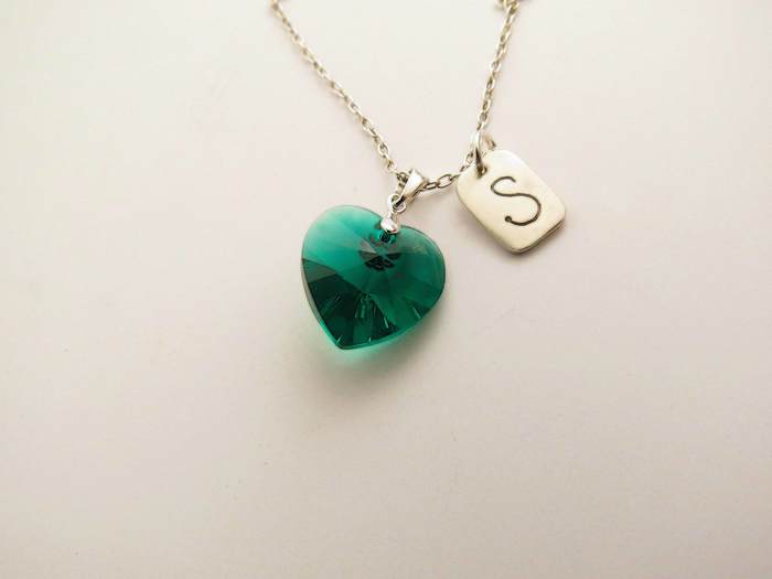 Dije Corazón Swarovski con Placa Inicial - Imagen 2