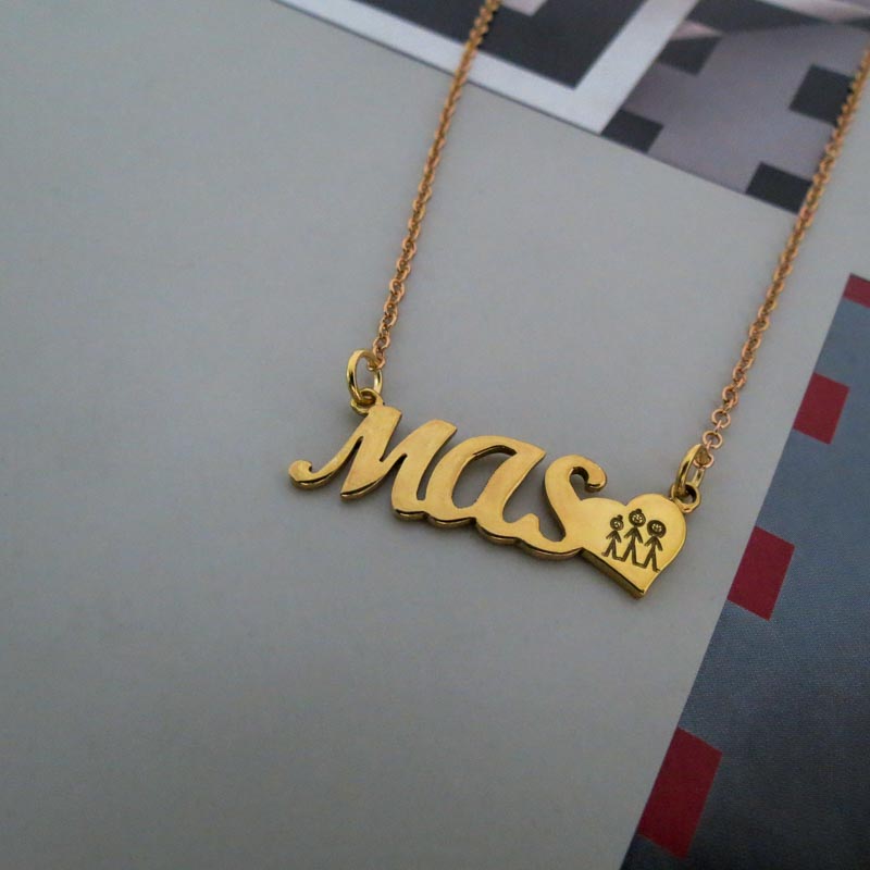 Dije nombre en Plata con baño Oro - Imagen 6