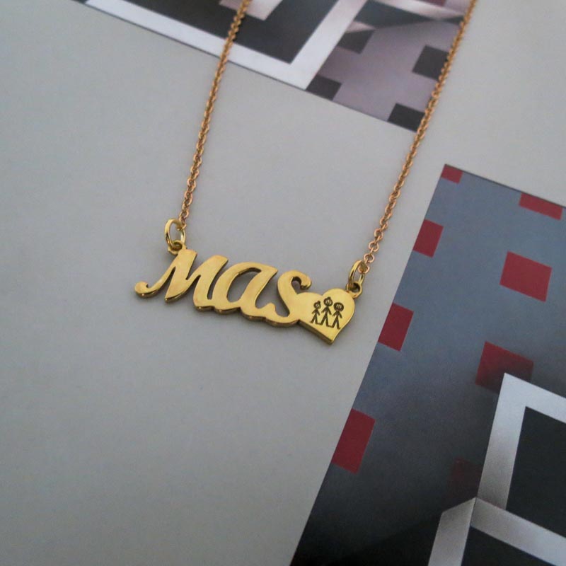 Dije nombre en Plata con baño Oro - Imagen 4