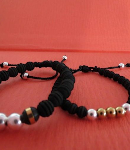 Pulseras En Plata Con Neopreno