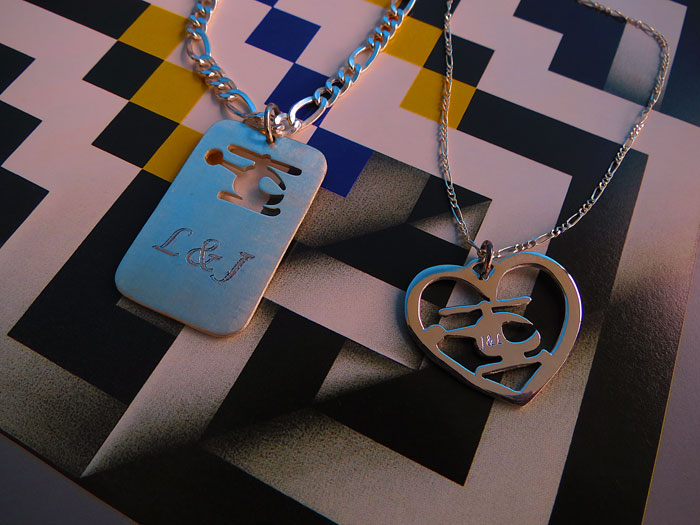 Dijes Pareja Placa - Corazón Personalizado - Imagen 2