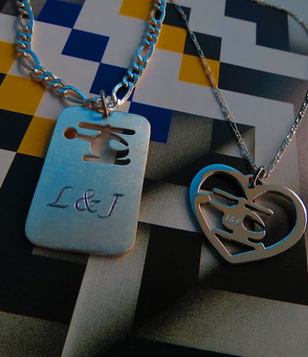Dijes Pareja Placa - Corazón Personalizado