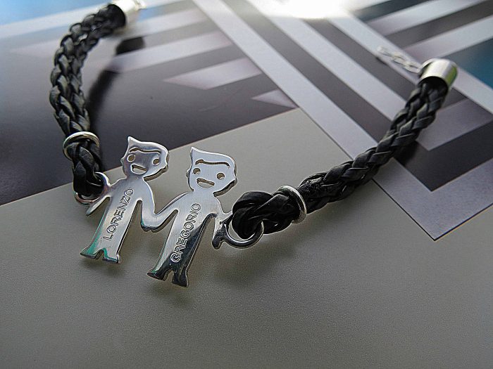 Pulsera Niño-Niña Con Cuero Trenzado