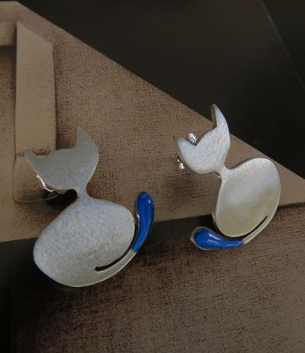 Aretes Gato Silueta
