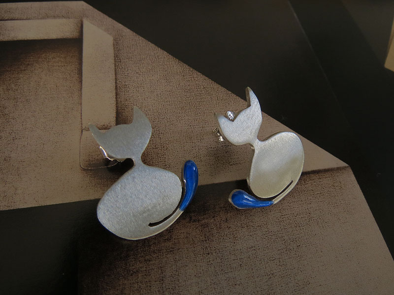 Aretes Gato Silueta