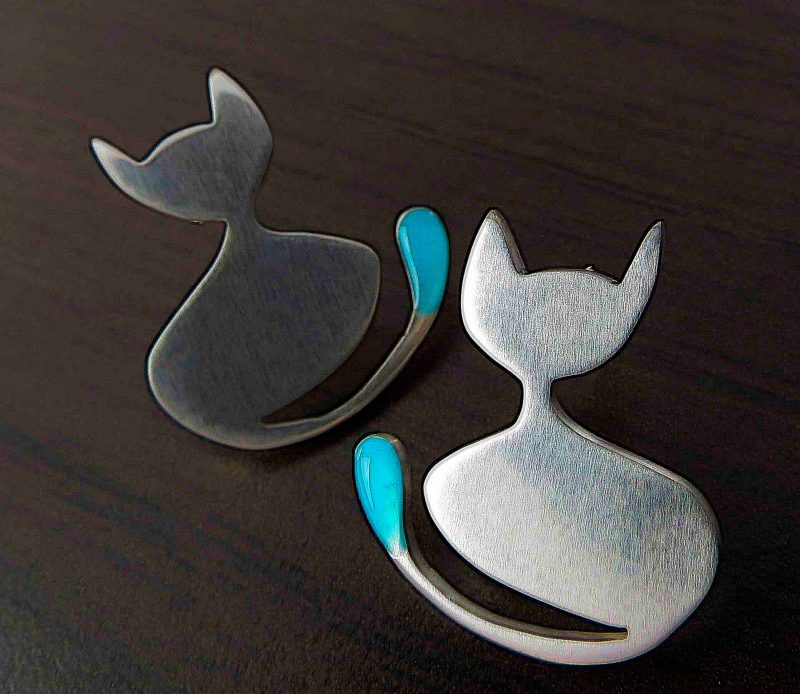 Aretes Gato Silueta - Imagen 4