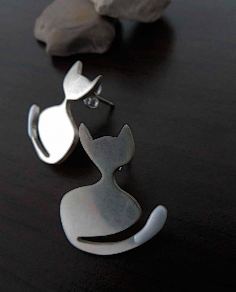 Aretes Gato Silueta - Imagen 3