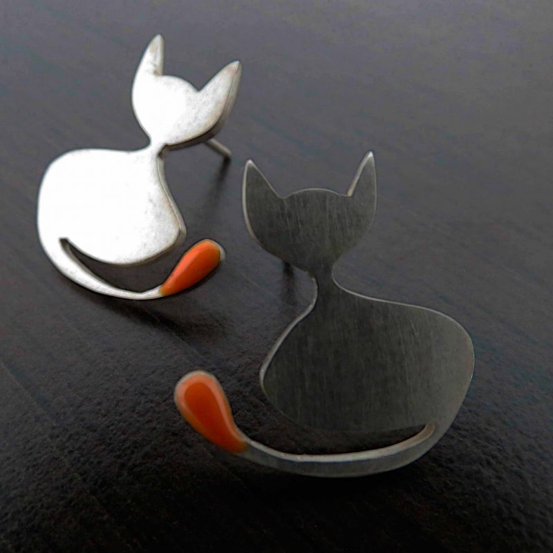 Aretes Gato Silueta - Imagen 2
