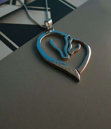 Collar Pareja Caballos - Plata con Baño en Oro Rosado