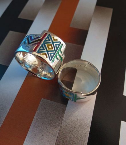 Argollas Diseño Kakusu Con Resina