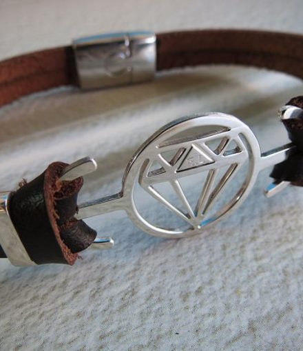 Pulsera Diseño Grabado Personalizado Con Cuero