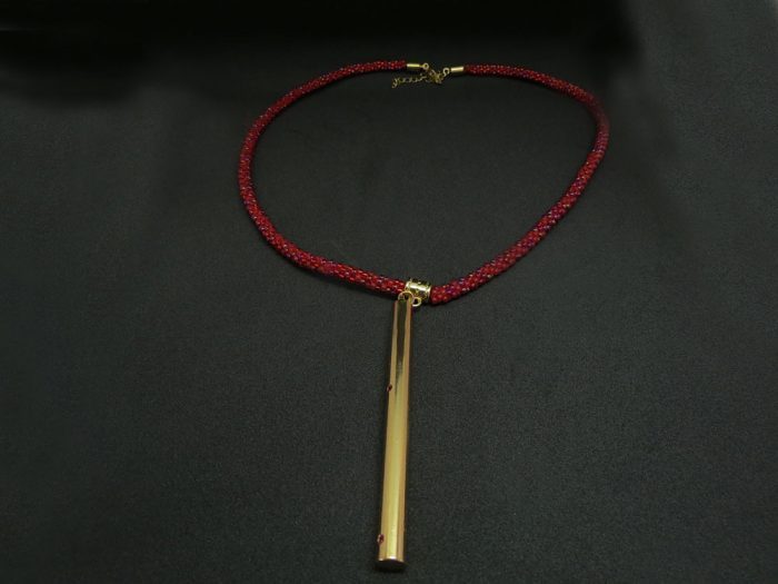 Collar Cilindro Colgante Miyuki Rojo - Imagen 3