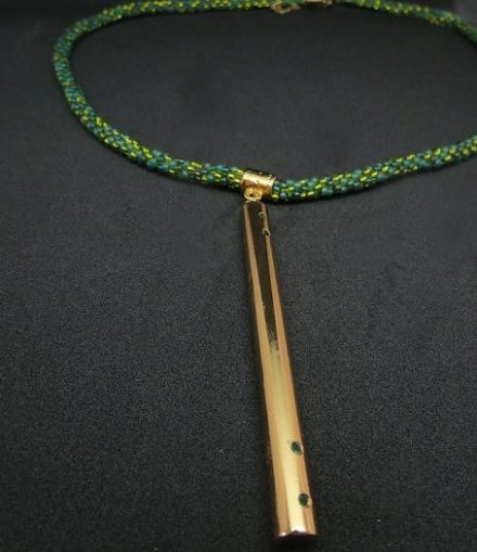 Collar Cilindro Colgante Miyuki Verde