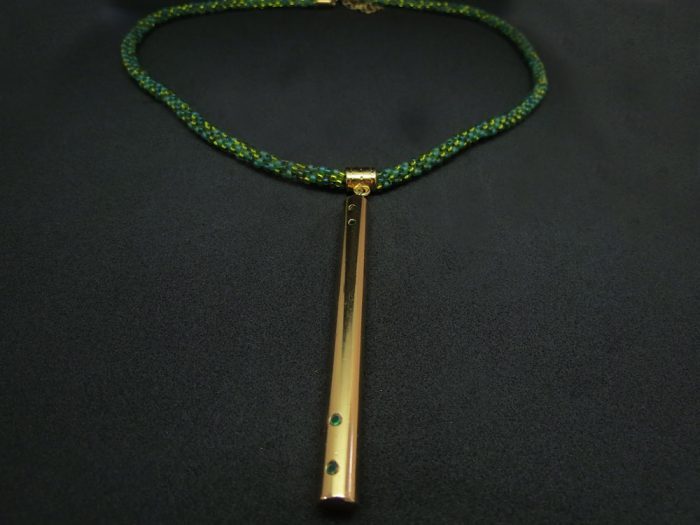 Collar Cilindro Colgante Miyuki Verde - Imagen 3