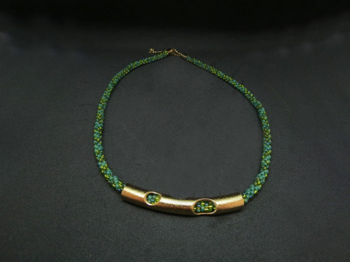 Collar Cuvo Incrustado Miyuki Verde - Imagen 2