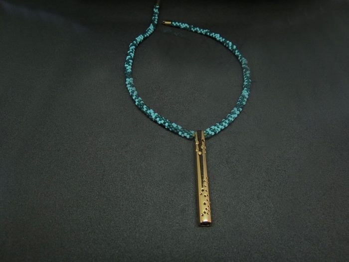 Collar Cilindro Colgante Miyuki Azul - Imagen 3
