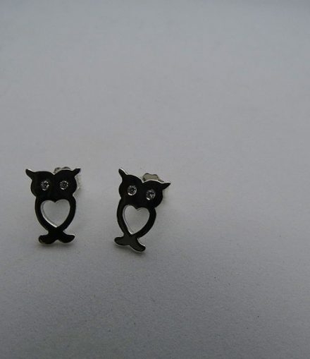 Aretes Búho Con Zircon