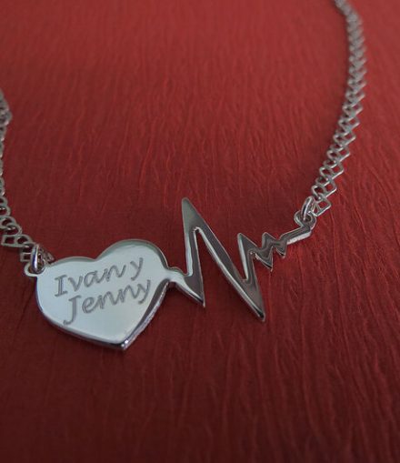 Dije Corazón + Línea De La Vida