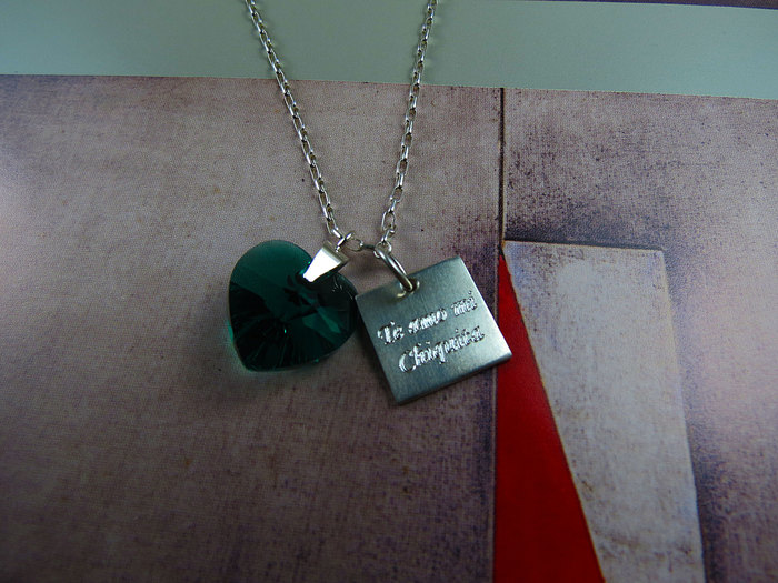 Dije Corazón Swarovski Con Placa Grande - Imagen 2