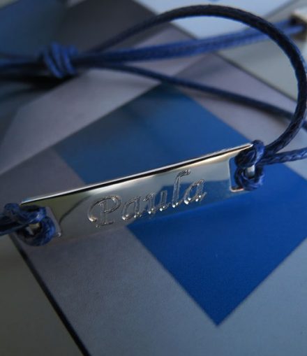 Pulsera Placa Con Terminales Grabados