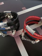 Pulseras Placa Pequeña Con Doble Cuero2
