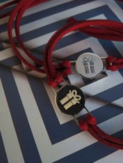 Pulseras dije redondo grabado personalizado (2)