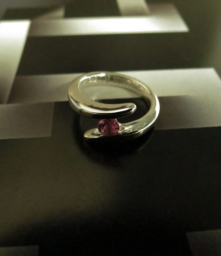 Anillo Compromiso Piedra Flotante